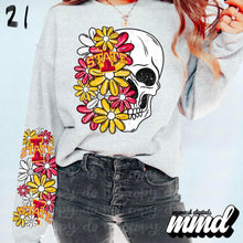 Load image into Gallery viewer, Floral Skulls And Letters Sports Team With Sleeve TRANSFER MMD
