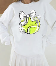 Load image into Gallery viewer, Play Ball Tennis Bow With Flower DROPDOWN TRANSFER BIA