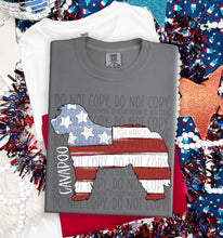 Load image into Gallery viewer, Patriotic Dog Designs White Text SWD MAY DROPDOWN TRANSFER