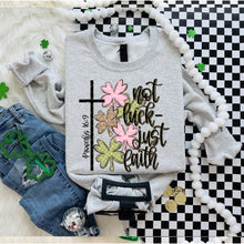 Load image into Gallery viewer, Not Luck Just Faith Cross Shamrocks TRANSFER SDD FEB 26