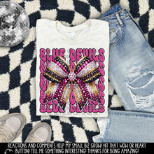 Load image into Gallery viewer, Pink Gold Rhinestone Bow Mascot DROPDOWN TRANSFER