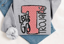 Load image into Gallery viewer, Let’s Go Checkered Letter CUSTOMIZABLE DROPDOWN DTF Transfer