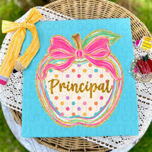 Load image into Gallery viewer, Gold Glitter Polka Apple Pink Bow School Grades Occupations DROPDOWN TRANSFER UAC JUNE 26