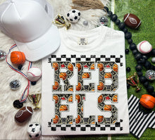 Load image into Gallery viewer, Basketball Faux Embroidery Checkered Mascots DROPDOWN TRANSFER CAP