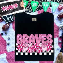 Load image into Gallery viewer, Pink Checkered Floral Faux Embroidery Mascot TRANSFER CAP DEC