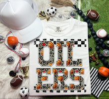 Load image into Gallery viewer, Basketball Faux Embroidery Checkered Mascots DROPDOWN TRANSFER CAP