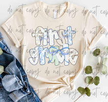 Load image into Gallery viewer, Blue Floral Bow B2S Grades DROPDOWN TRANSFER