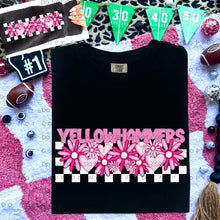 Load image into Gallery viewer, Pink Checkered Floral Faux Embroidery Mascot TRANSFER CAP DEC