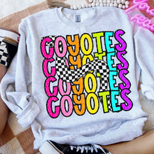 Load image into Gallery viewer, 80’s Stacked Checker Mascots DROPDOWN TRANSFER CSD FEB 26