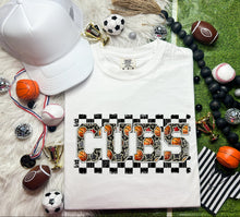 Load image into Gallery viewer, Basketball Faux Embroidery Checkered Mascots DROPDOWN TRANSFER CAP