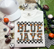 Load image into Gallery viewer, Basketball Faux Embroidery Checkered Mascots DROPDOWN TRANSFER CAP
