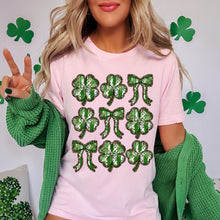 Load image into Gallery viewer, Leopard Polka Green Shamrock Clover Bow Collage TRANSFER DWS FEB 26