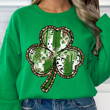 Load image into Gallery viewer, Leopard Polka Green Shamrock TRANSFER DWS FEB 26