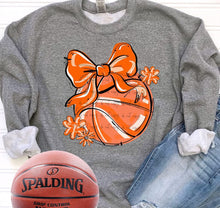 Load image into Gallery viewer, Play Ball Basketball Bow With Flower DROPDOWN TRANSFER BIA