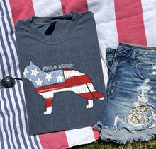 Load image into Gallery viewer, Patriotic Dog Designs White Text SWD MAY DROPDOWN TRANSFER