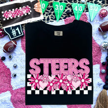 Load image into Gallery viewer, Pink Checkered Floral Faux Embroidery Mascot TRANSFER CAP DEC