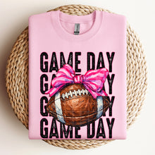 Load image into Gallery viewer, Game Day Stacked Painted Ball Pink Bow Sport Dropdown TRANSFER SDD FEB 26