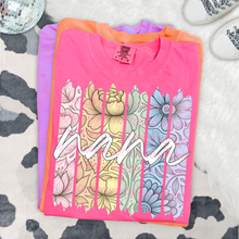 Load image into Gallery viewer, Rainbow Floral Names 4 Square TITLE DROPDOWN TRANSFER CSD APR 26
