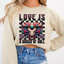 Load image into Gallery viewer, Love Is A Bunch Of Bull Skull Heart TRANSFER DWS