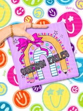 Load image into Gallery viewer, Rainbow Crayon Pink Bow School Mascots DROPDOWN TRANSFER CAP JUNE 26