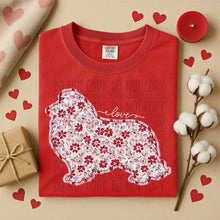 Load image into Gallery viewer, Valentine Red Floral Dog Breed Option DROPDOWN TRANSFER SWD DEC 25
