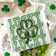 Load image into Gallery viewer, Lucky Stacked Leopard Polka Shamrock TRANSFER DWS FEB 26