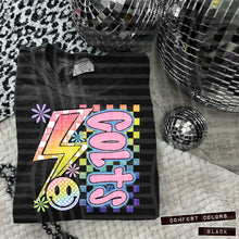 Load image into Gallery viewer, Sideways Rainbow Checker Bolt Happy Mascots Dropdown TRANSFER CAP JUNE