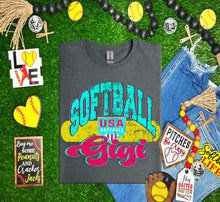 Load image into Gallery viewer, Distressed Softball Family DROPDOWN TRANSFER MAR 26