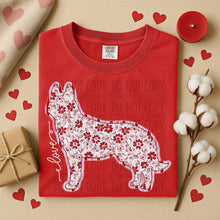 Load image into Gallery viewer, Valentine Red Floral Dog Breed Option DROPDOWN TRANSFER SWD DEC 25