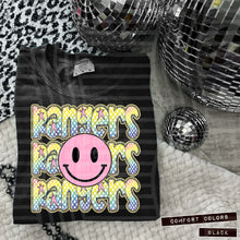 Load image into Gallery viewer, Rainbow Checker Pink Happy Stacked Mascots Dropdown TRANSFER CAP JUNE 25