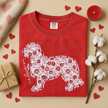 Load image into Gallery viewer, Valentine Red Floral Dog Breed Option DROPDOWN TRANSFER SWD DEC 25