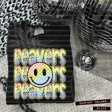 Load image into Gallery viewer, Rainbow Checker Happy Stacked Mascots Dropdown TRANSFER CAP JUNE 25