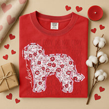 Load image into Gallery viewer, Valentine Red Floral Dog Breed Option DROPDOWN TRANSFER SWD DEC 25