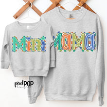 Load image into Gallery viewer, Blue Green Orange Boy Checkered Family Names DROPDOWN TRANSFER PPD