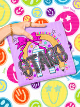 Load image into Gallery viewer, Rainbow Crayon Pink Bow School Mascots DROPDOWN TRANSFER CAP JUNE 26