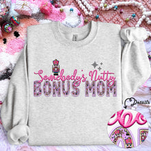Load image into Gallery viewer, Somebody’s Nutty Title Faux Embroidery Nutcracker TRANSFER HMWK