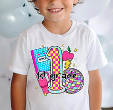 Load image into Gallery viewer, Pink Checker Disco Apple Collage School Grades DROPDOWN TRANSFER