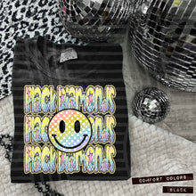 Load image into Gallery viewer, Rainbow Checker Happy Stacked Mascots Dropdown TRANSFER CAP JUNE 25