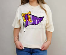 Load image into Gallery viewer, Softball Pennant Bow Dropdown TRANSFER TGG FEB