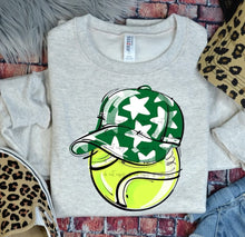 Load image into Gallery viewer, Play Ball Tennis Happy Face Hat DROPDOWN TRANSFER BIA