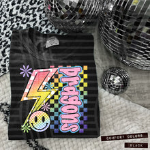 Load image into Gallery viewer, Sideways Rainbow Checker Bolt Happy Mascots Dropdown TRANSFER CAP JUNE