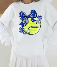 Load image into Gallery viewer, Play Ball Tennis Bow With Flower DROPDOWN TRANSFER BIA