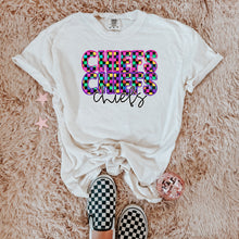 Load image into Gallery viewer, Colorful Checkered Stacked Mascot Dropdown TRANSFER CAP