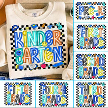 Load image into Gallery viewer, Blue Hat Skateboard Checker School Grades DROPDOWN TRANSFER