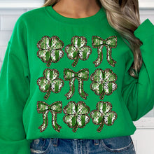 Load image into Gallery viewer, Leopard Polka Green Shamrock Clover Bow Collage TRANSFER DWS FEB 26