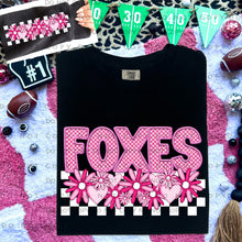 Load image into Gallery viewer, Pink Checkered Floral Faux Embroidery Mascot TRANSFER CAP DEC