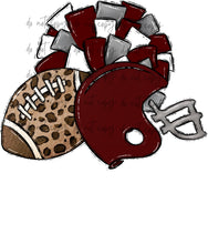 Load image into Gallery viewer, Football Pom Helmet (Add Name) Customized DTF TRANSFER