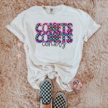 Load image into Gallery viewer, Colorful Checkered Stacked Mascot Dropdown TRANSFER CAP