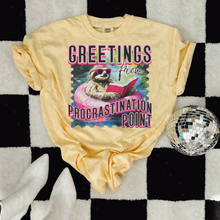 Load image into Gallery viewer, Greetings From Procrastination Point Dropdown TRANSFER DDD JUNE 25