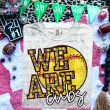 Load image into Gallery viewer, We Are Faux Embroidery Glitter Softball Mascot TRANSFER CAP JAN